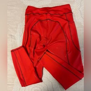 Red Silicone Full Seat Riding Tights from Riding Sport size L